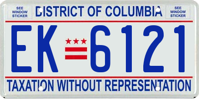 DC license plate EK6121