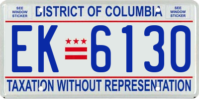 DC license plate EK6130