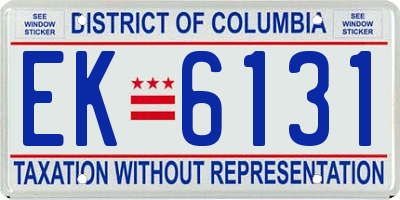 DC license plate EK6131