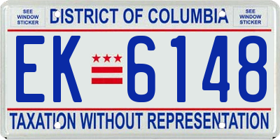 DC license plate EK6148