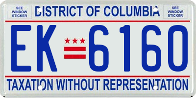 DC license plate EK6160
