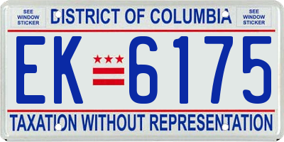 DC license plate EK6175