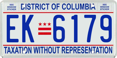 DC license plate EK6179