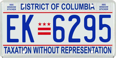 DC license plate EK6295