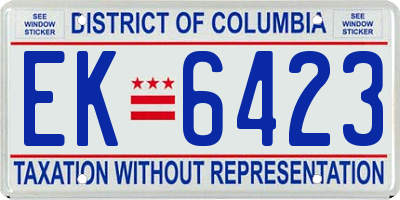 DC license plate EK6423