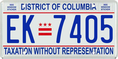 DC license plate EK7405