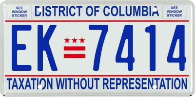 DC license plate EK7414