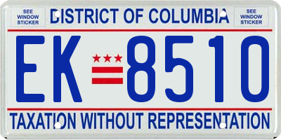 DC license plate EK8510