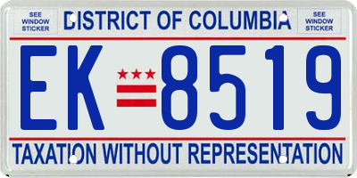 DC license plate EK8519