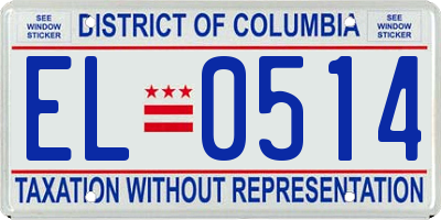 DC license plate EL0514
