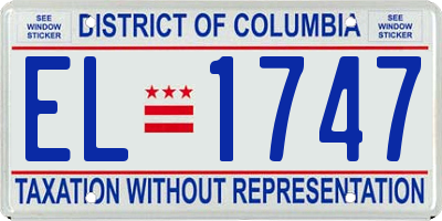 DC license plate EL1747