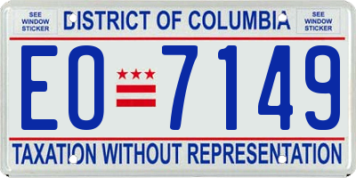 DC license plate EO7149