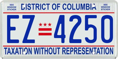 DC license plate EZ4250