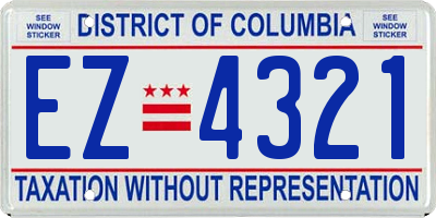 DC license plate EZ4321