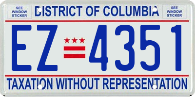 DC license plate EZ4351
