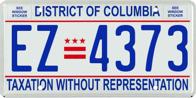 DC license plate EZ4373