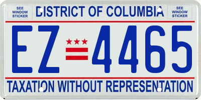 DC license plate EZ4465