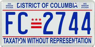 DC license plate FC2744