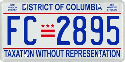 DC license plate FC2895