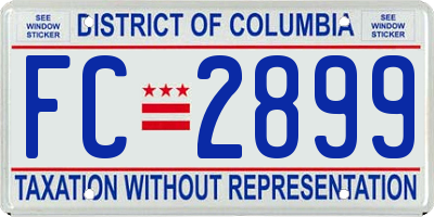 DC license plate FC2899