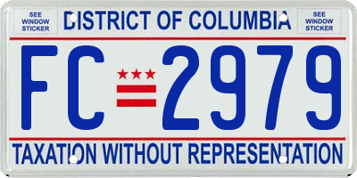 DC license plate FC2979