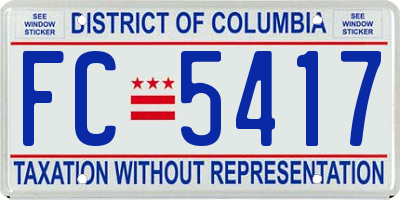 DC license plate FC5417