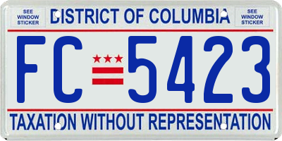 DC license plate FC5423