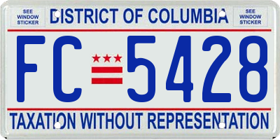 DC license plate FC5428