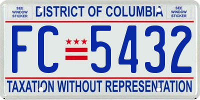 DC license plate FC5432