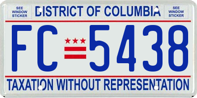 DC license plate FC5438