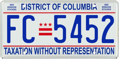 DC license plate FC5452