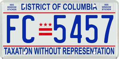 DC license plate FC5457