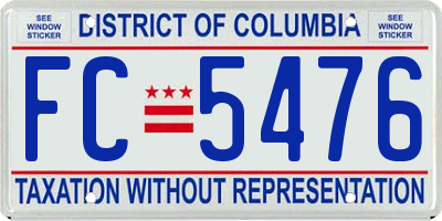 DC license plate FC5476