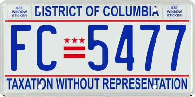 DC license plate FC5477