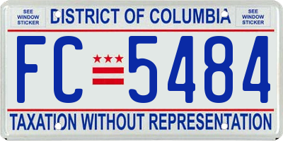DC license plate FC5484