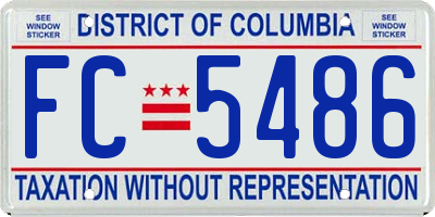 DC license plate FC5486