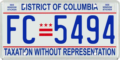 DC license plate FC5494