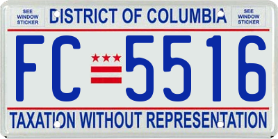 DC license plate FC5516