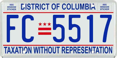 DC license plate FC5517