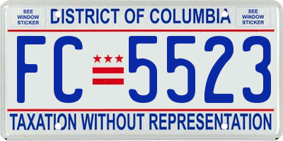 DC license plate FC5523