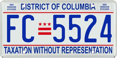 DC license plate FC5524