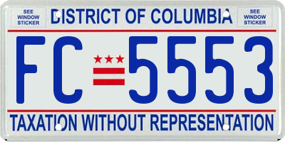 DC license plate FC5553