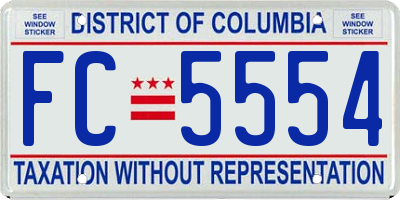 DC license plate FC5554