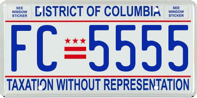 DC license plate FC5555