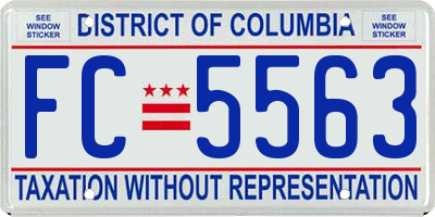 DC license plate FC5563