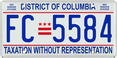 DC license plate FC5584