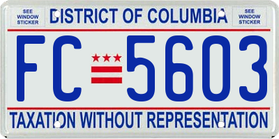 DC license plate FC5603