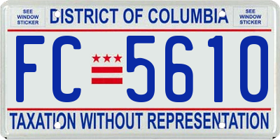 DC license plate FC5610