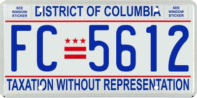 DC license plate FC5612