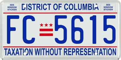 DC license plate FC5615
